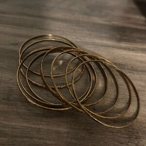 Gold tone bangle bracelets